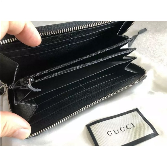 GUCCI GG LONG WALLET BLACK SAFFIANO LEATHER - Picture 3 of 5